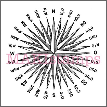 compass rubber stamp