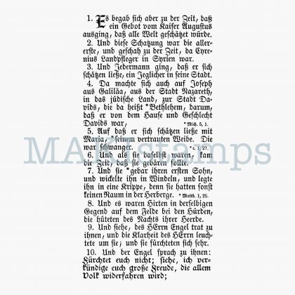 Weihnachten Text Stempel Lukas Evangelium - unmontiert oder EZ-montiert (200409)