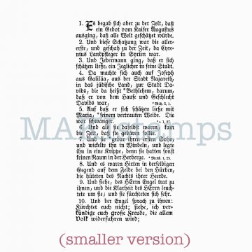 Text Stempel Lukas Evangelium Weihnachtsstempel (kleinere Variante) - unmontiertes Stempelgummi oder auf Haftschaum (210006)
