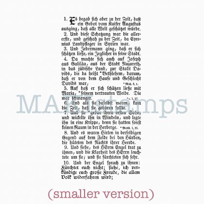 Text Stempel Lukas Evangelium Weihnachtsstempel (kleinere Variante) - unmontiertes Stempelgummi oder auf Haftschaum (210006)