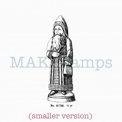 Stempel Santa Claus mit Handtasche (kleinere Version) - unmontiertes Stempelgummi oder auf Haftschaum (210007)