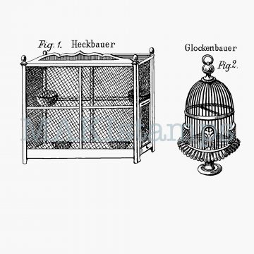 rubber stamp set birds cages MAKIstamps