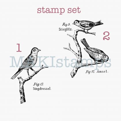 rubber stamp set birds MAKIstamps