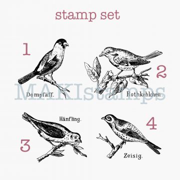rubber stamp set birds MAKIstamps