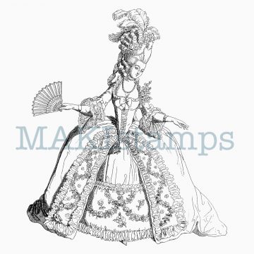 Fine dining rubber stamp noble lady MAKIstamps