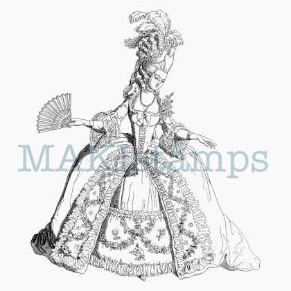 Fine dining rubber stamp noble lady MAKIstamps