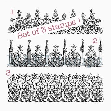 border rubber stamp set Fine Dining collection MAKIstamps