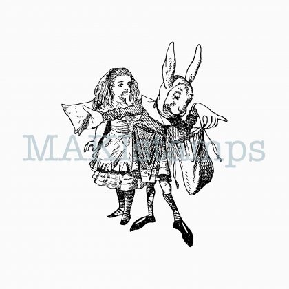 Stempel Alice im Wunderland Postbote Hase - unmontiertes Stempelgummi oder auf Haftschaum (210504)