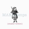 Rubber stamp Alice with cake (smaller version) - unmounted rubber or cling stamp option (210505)