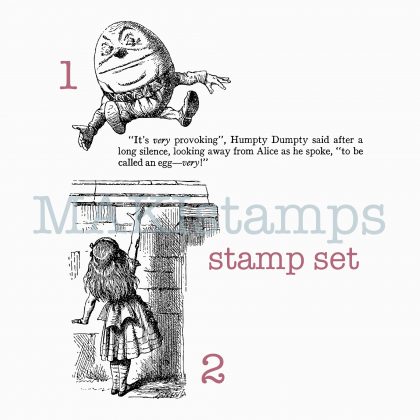2er Collage Stempel Set Humpty Dumpty und Alice - unmontiertes Stempelgummi oder auf Haftschaum (210516)