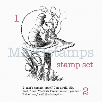 Collage Stempel Set Raupe und Text  - unmontiertes Stempelgummi oder auf Haftschaum (210518)