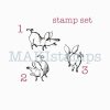 3er Stempel Set Schweinchen - unmontiertes Stempelgummi oder auf Haftschaum (210519)