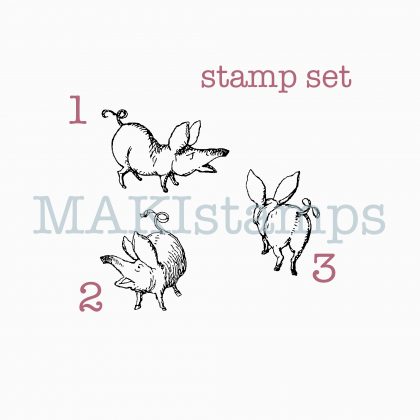 3er Stempel Set Schweinchen - unmontiertes Stempelgummi oder auf Haftschaum (210519)
