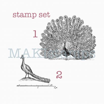 Peacock rubber stamp set MAKIstamps