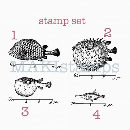 rubber stamp set fish MAKistamps