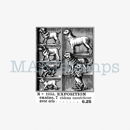 Rubber stamp toy dog exibition MAKIstamps
