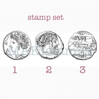 rubber stamp ancient coins MAKIstamps