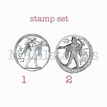 rubber stamp ancient coins MAKIstamps