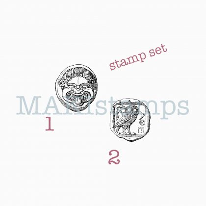 rubber stamp ancient coins MAKIstamps