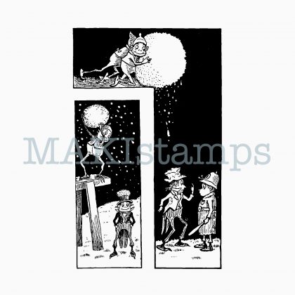 winter rubber stamp Brownies in the snow