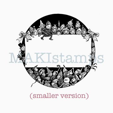 Large label rubber stamp MAKIstamps vintage style rubber art stamps