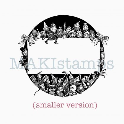 Large label rubber stamp MAKIstamps vintage style rubber art stamps