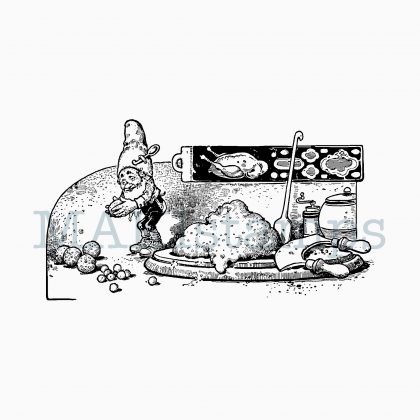 Christmas rubber stamp kitchen gnomes series