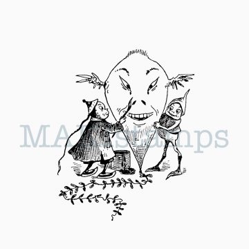 rubber stamp Brownies with kite MAKIstamps