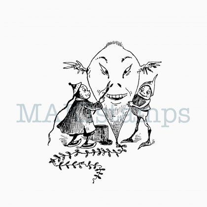 rubber stamp Brownies with kite MAKIstamps
