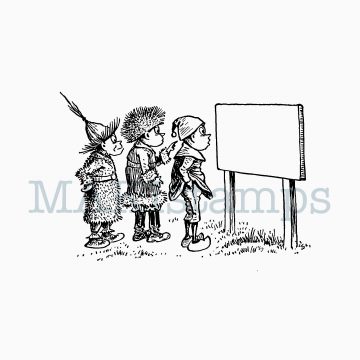 Rubber stamp Brownies with billboard