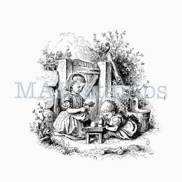rubber stamp children nostalgia MAKIstamps