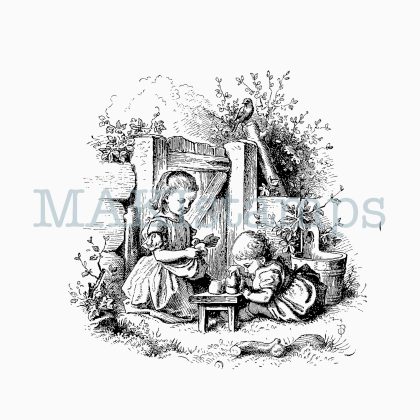 rubber stamp children nostalgia MAKIstamps