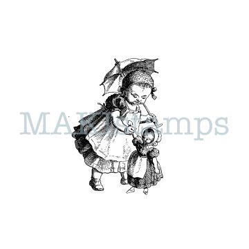 rubber stamp little girl MAKIstamps nostalgia series