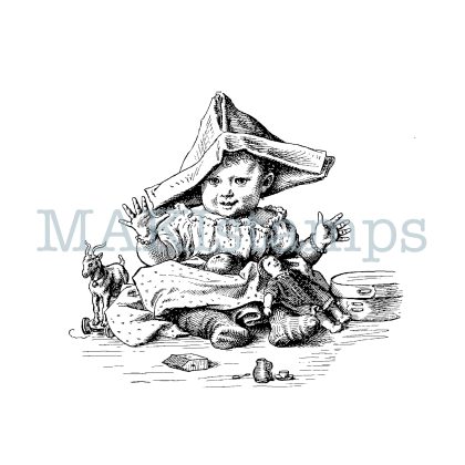Rubber stamp baby nostalgia series MAKIstamps rubber art stamps