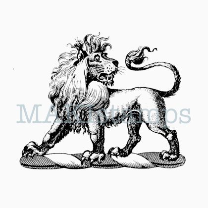Lion rubber stamp medieval heraldry stamps MAKIstamps