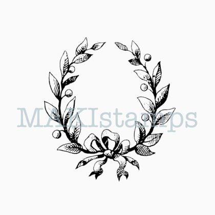 rubber stamp medieval wreath MAKIstamps rubber art stamps