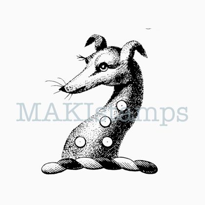 rubber stamp dog medieval heraldry stamp MAKIstamps
