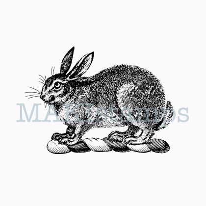 Rabbit rubber stamp medieval heraldry stamp MAKIstamps