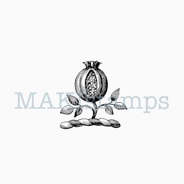 medieval rubber stamp pomegranate MAKIstamps