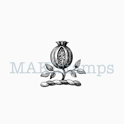 medieval rubber stamp pomegranate MAKIstamps