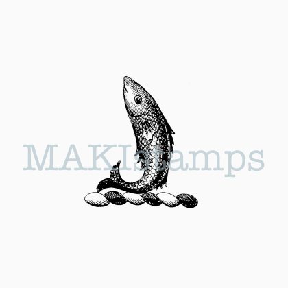 rubber stamp medieval fish rubber art stamp MAKIstamps