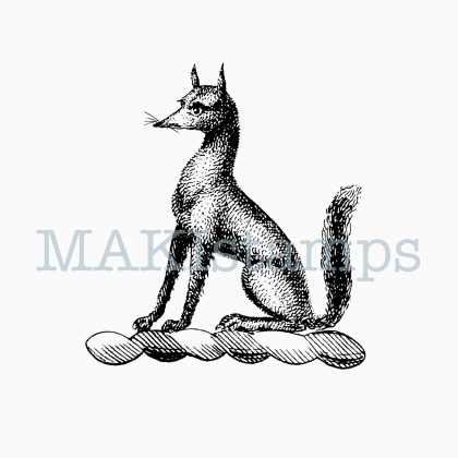 rubber stamp medieval fox heraldry stamps MAKIstamps