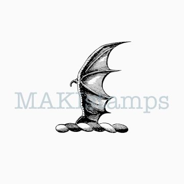 rubber art stamp medieval bat wing MAKIstamps