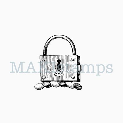 rubber stamp medieval lock MAKIstamps rubber art stamps