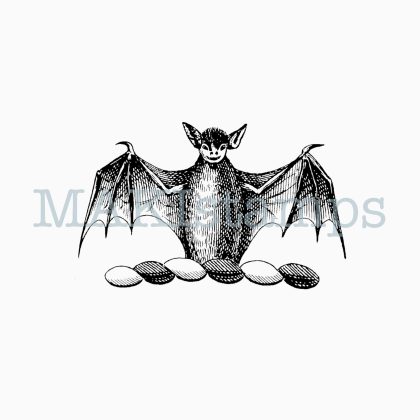 medieval rubber stamp bat MAKIstamps rubber art stamps