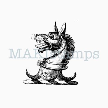 rubber stamp medieval wolf MAKIstamps rubber art stamp
