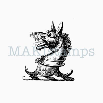 rubber stamp medieval wolf MAKIstamps rubber art stamp