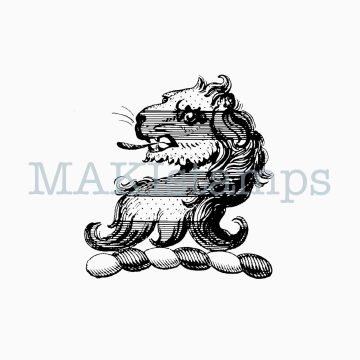 rubber stamp medieval lion heraldry