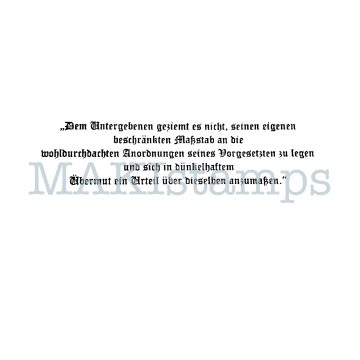 Textstempel Preußische Militärordnung - unmontiertes Stempelgummi oder auf Haftschaum (260002)