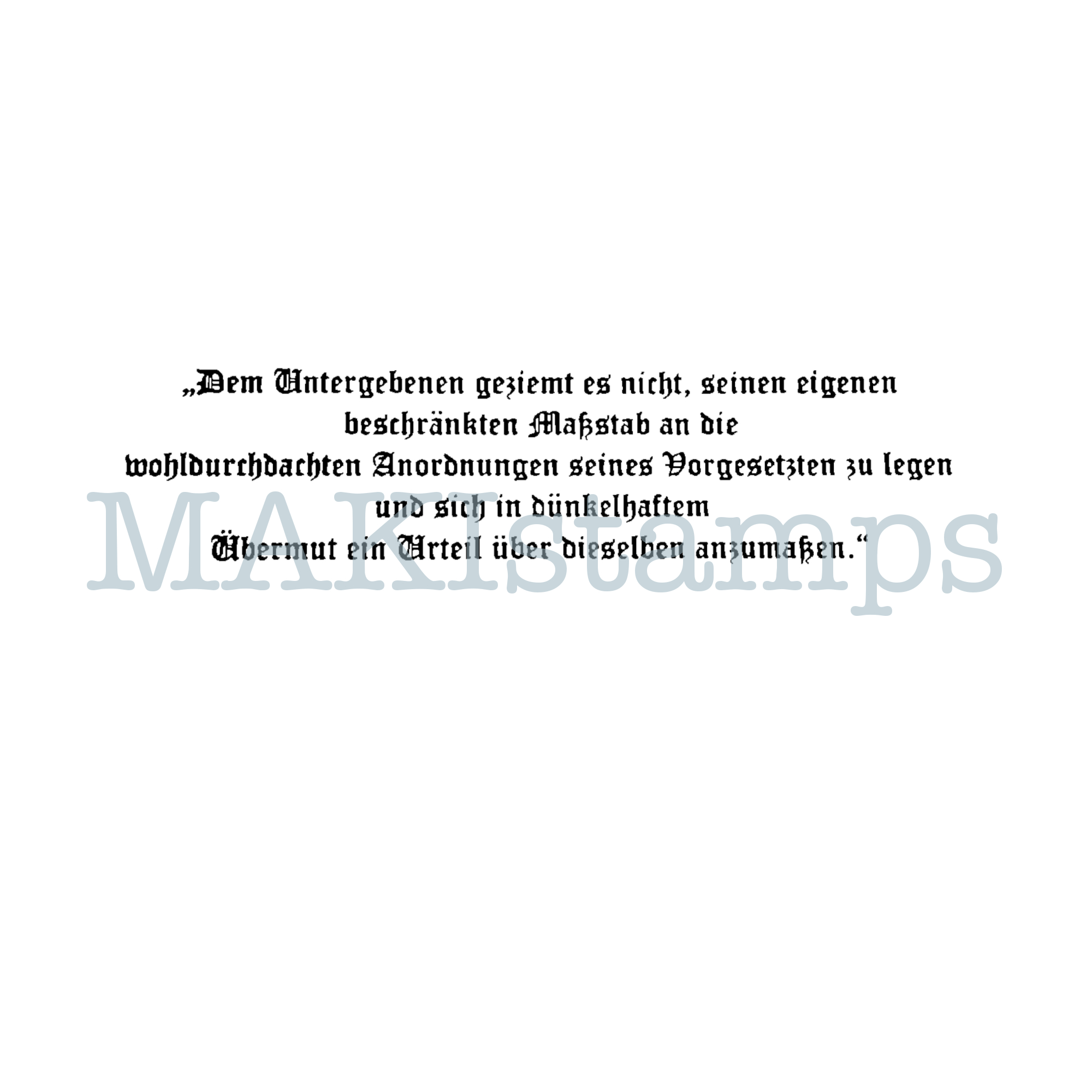 Textstempel Preußische Militärordnung - unmontiertes Stempelgummi oder auf Haftschaum (260002)